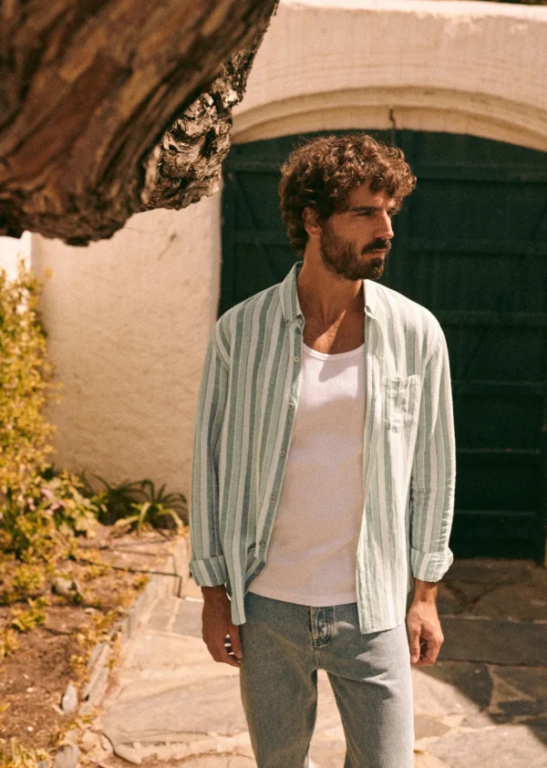 Sezane Hemd Charlie Baumwolle Leinen< Oberteile