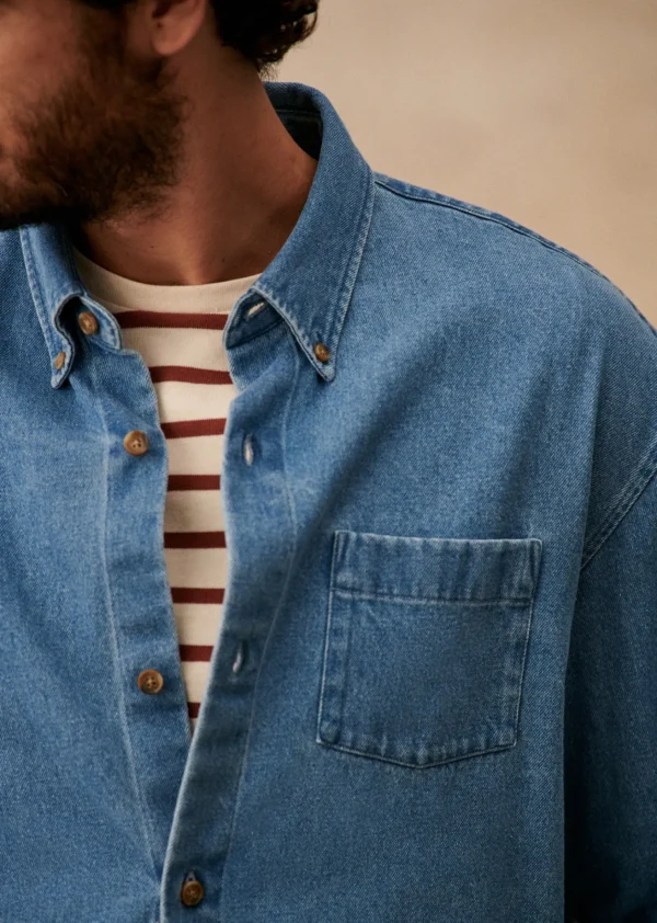 Sezane Hemd Valerio< Denim | Baumwolljacken