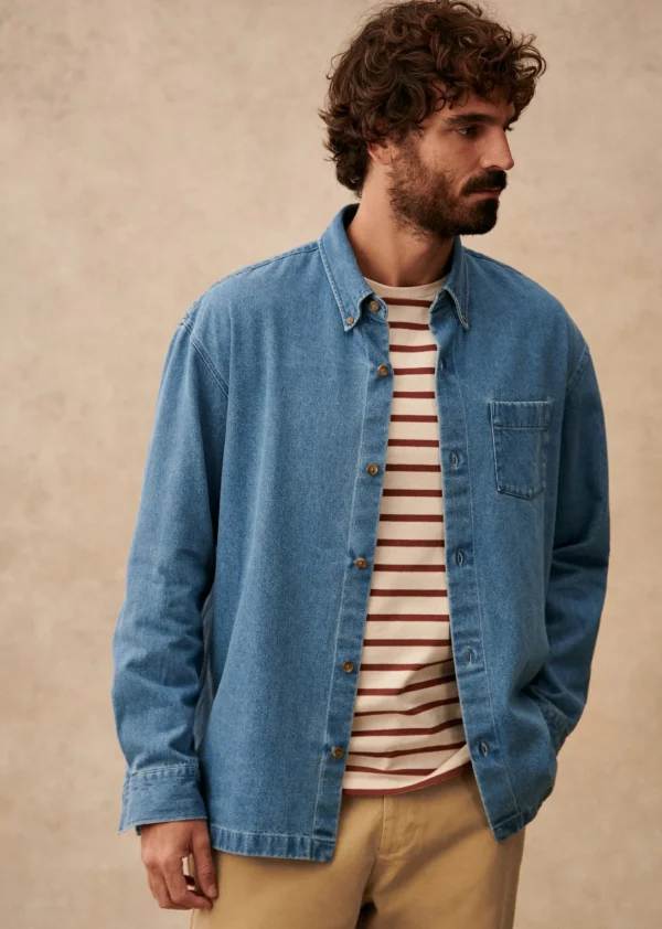 Sezane Hemd Valerio< Denim | Baumwolljacken