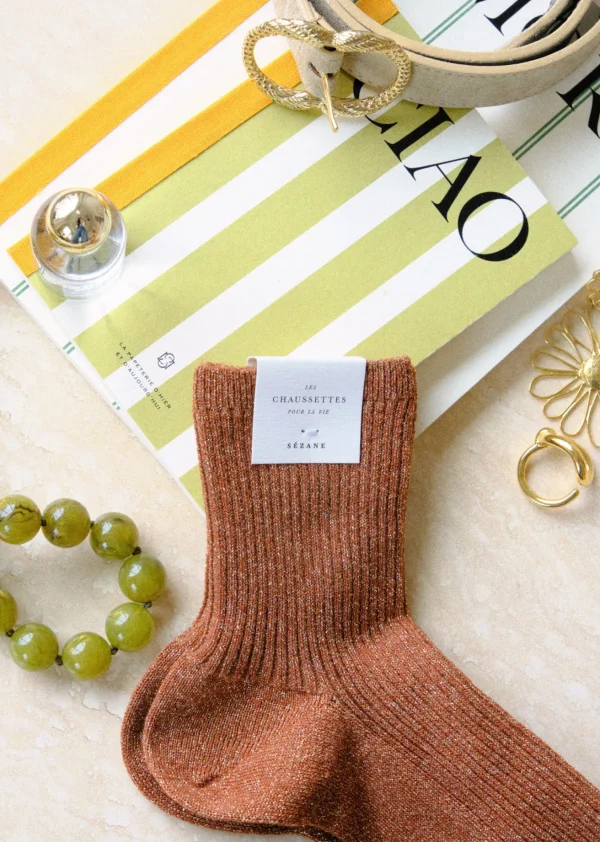 Sezane Lurex Socken< Strümpfe | Lifestyle