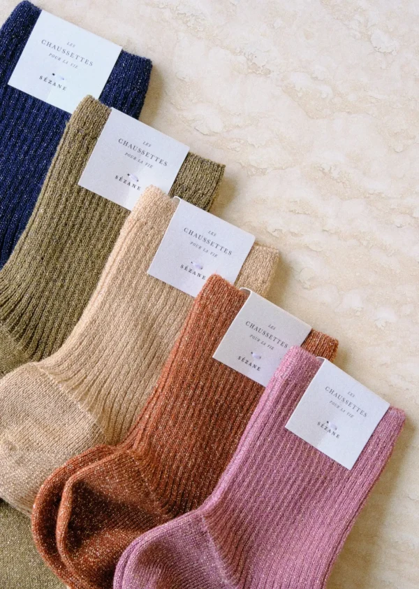 Sezane Lurex Socken< Strümpfe | Lifestyle