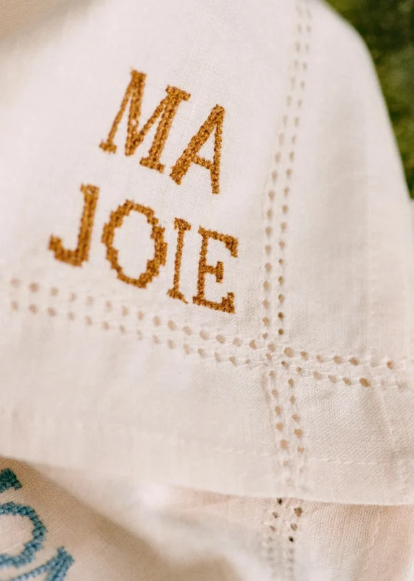 Sezane Set Aus 4 Handtüchern - Die Gestickten Wörter< Geschirr | Textilien