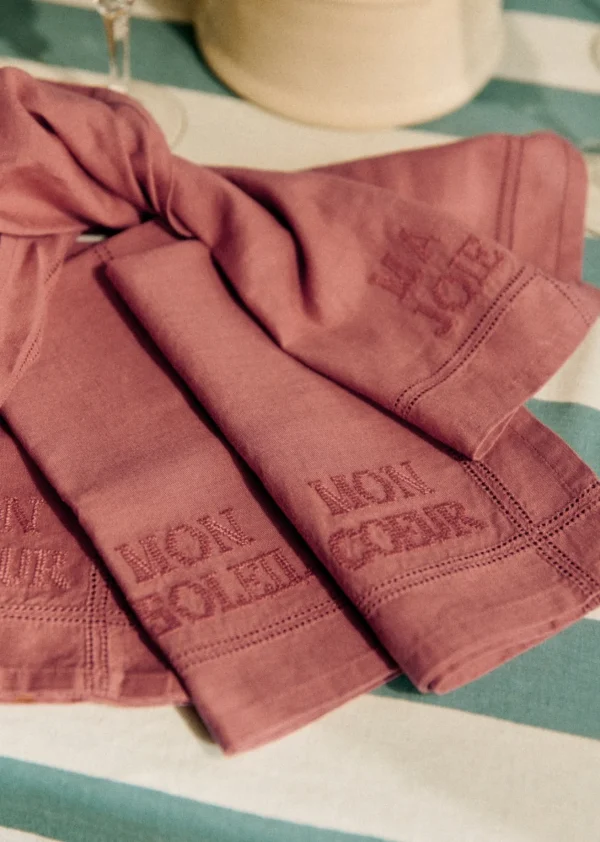 Sezane Set Aus 4 Handtüchern - Die Gestickten Wörter< Geschirr | Textilien