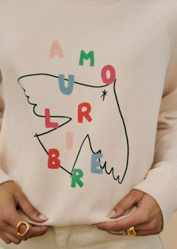 Sezane Sweatshirt Amour Libre Oiseau - Sézane X Pangea< Sweatshirts