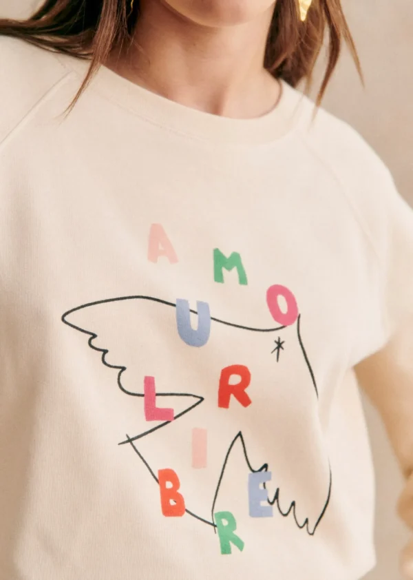 Sezane Sweatshirt Amour Libre Oiseau - Sézane X Pangea< Sweatshirts